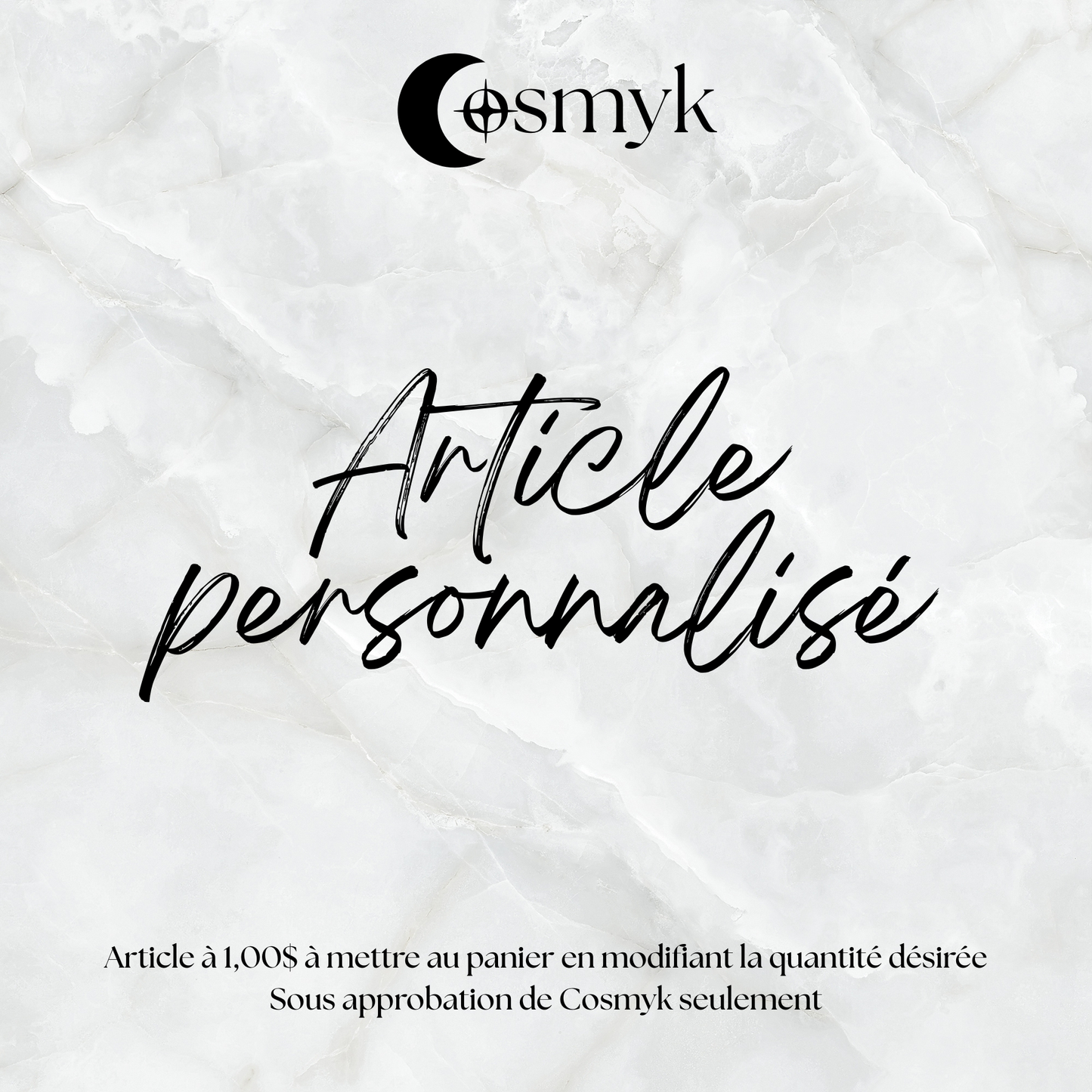 Vente d’article personnalisé